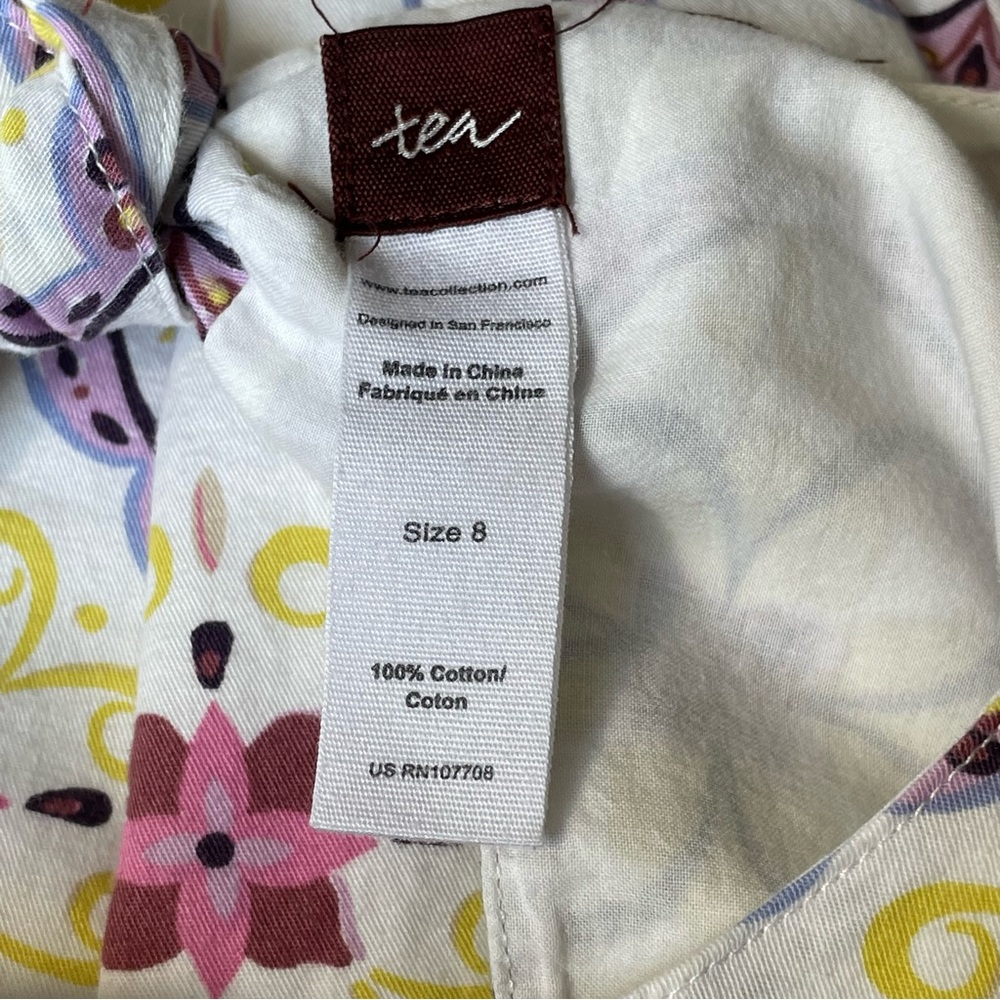 Tea Collection Key Hole Back Floral Print Spring Dress - Picture 6 of 8
